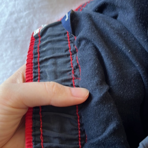 Abercrombie&Fitch Red Pants with navy and white stripes and double lining within - Picture 5 of 5